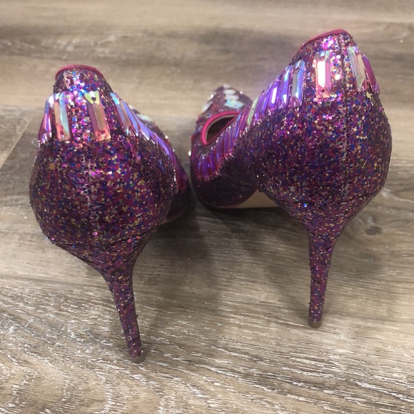 Steve Madden Galaxxie Glitter Sequin Dress Pump Pink Purple Women's 10 - Picture 5 of 10